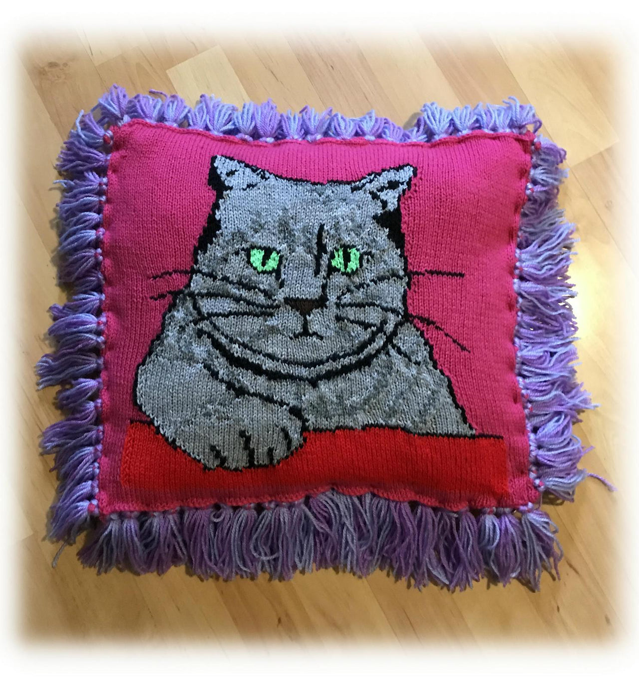 Grey Kitty Cat Cushion