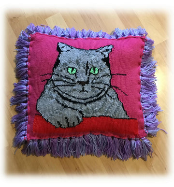 Grey Kitty Cat Cushion