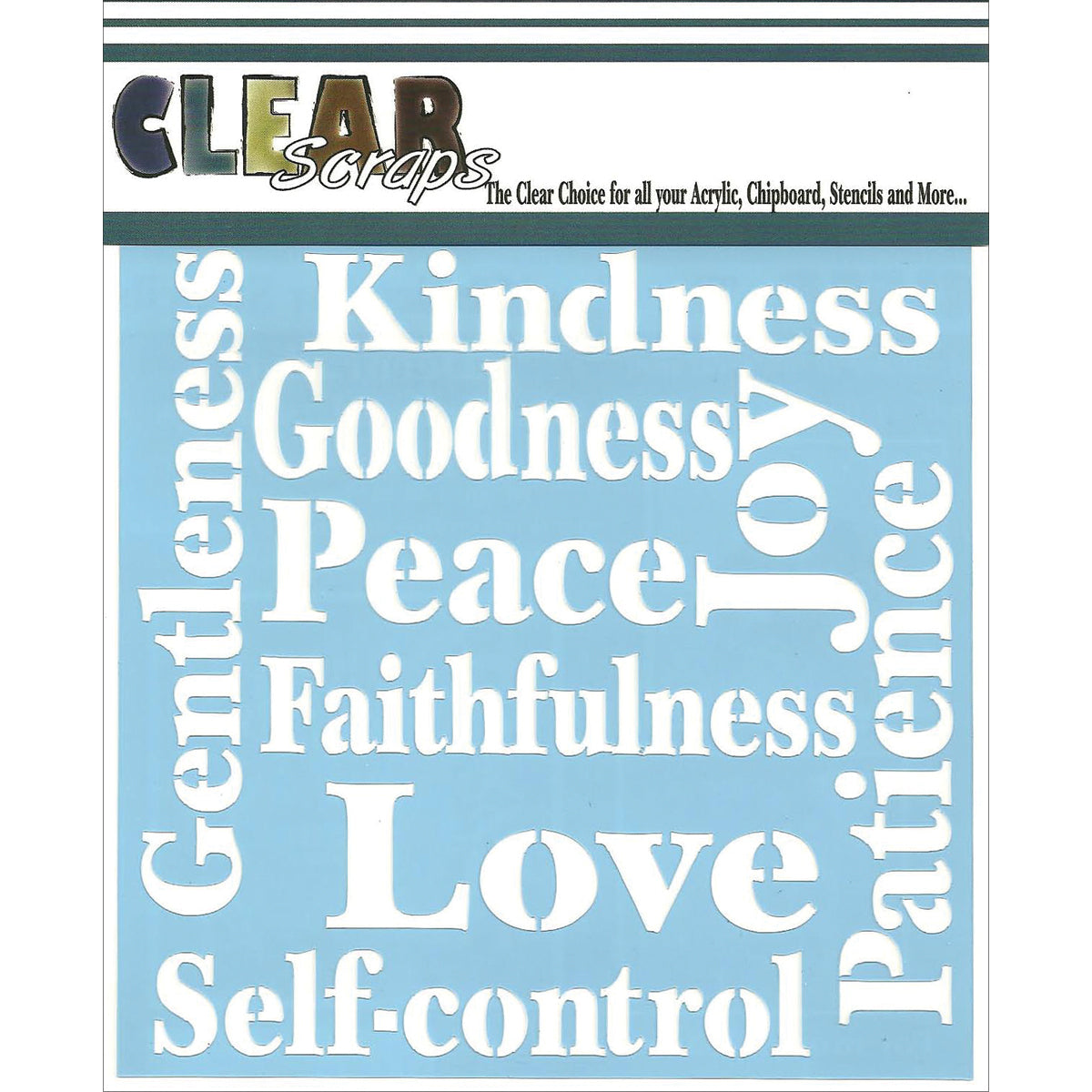 Clear Scraps Stencils 6"X6" - Fruit Of The Spirit