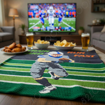 Football Running Back Blanket SC Pattern