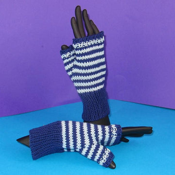 Easy Stripe Fingerless Gloves