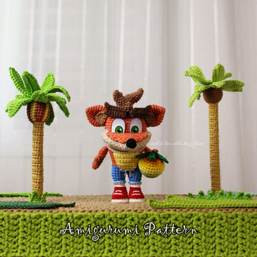 Crash Bandicoot– Digital Amigurumi Pattern for Character & Fruit Bonus - English (US crochet terms)