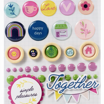 Pinkfresh Studio Noteworthy Mixed Embellishment Pack 41/Pkg - 622037