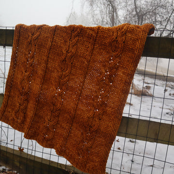 Glazed Pecan Cabled Lap Blanket
