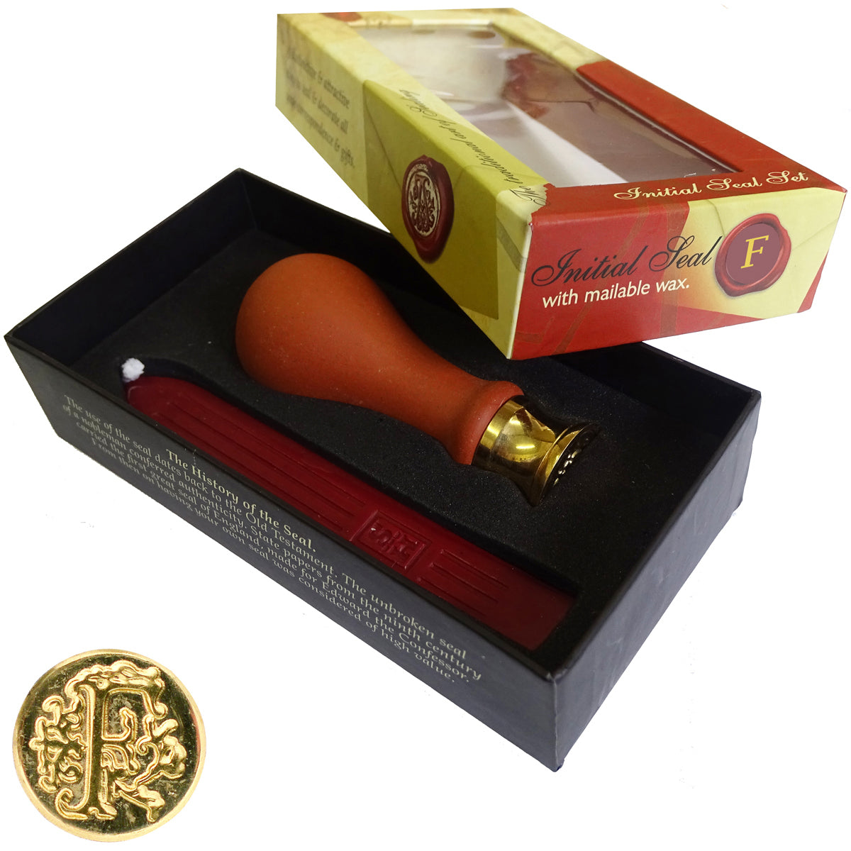 Manuscript Pen Manuscript Long Handle Personal Initial Sealing Set W/Wax - Letter F