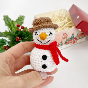 Crochet snowman pattern Christmas ornament Amigurumi snowman decoration