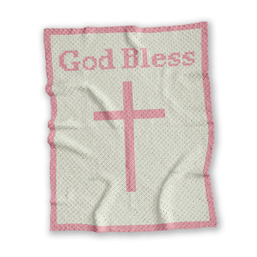 Baptism Girl Blanket C2C Crochet Pattern