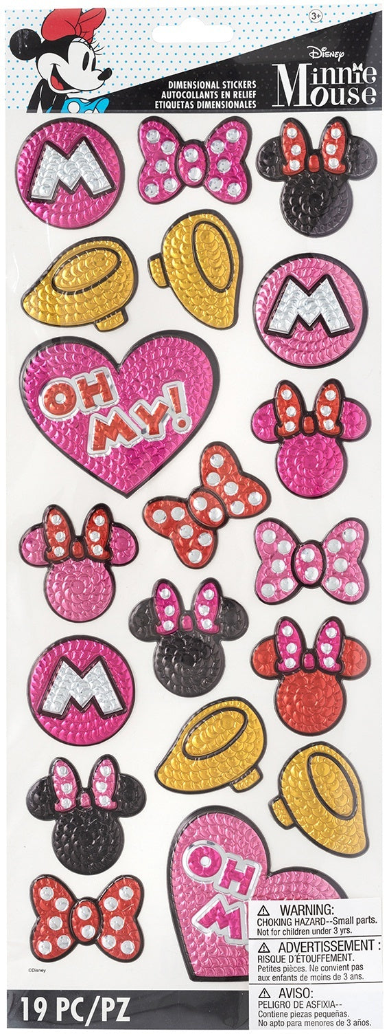 EK Success EK Disney Embossed Faux Sequine Dimensional Stickers - Minnie