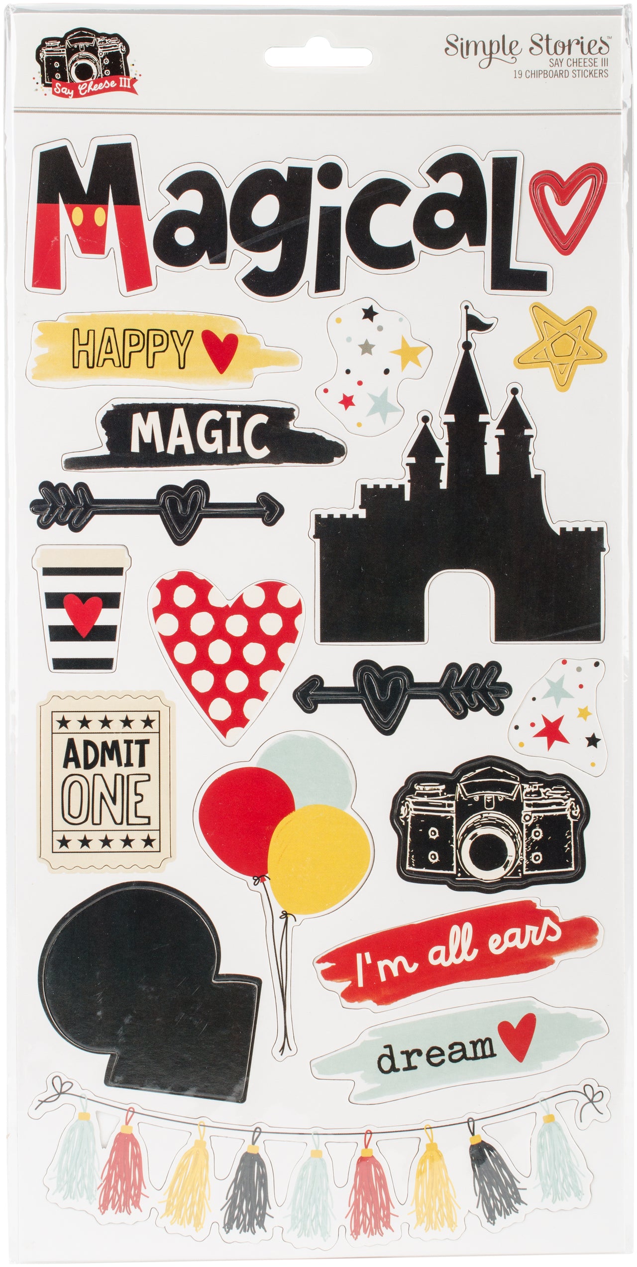 Simple Stories Say Cheese III Chipboard Stickers 6"X12" - 333551
