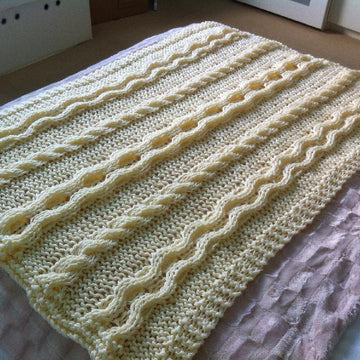Eternal chunky cable blanket / throw