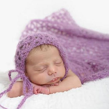 Mohair Bonnet & Wrap for Newborn
