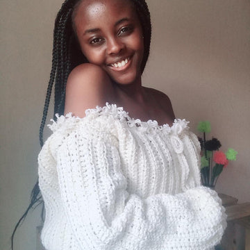 Ribbed offshoulder sweater