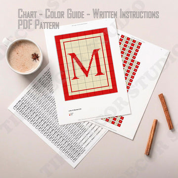 Letter M Blanket C2C CROCHET PATTERN