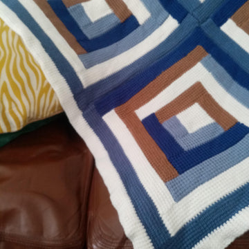 Tunisian Log Cabin Blanket