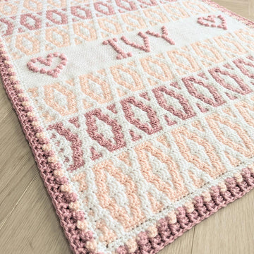 Personalised Inset Mosaic Ivy Crochet Blanket