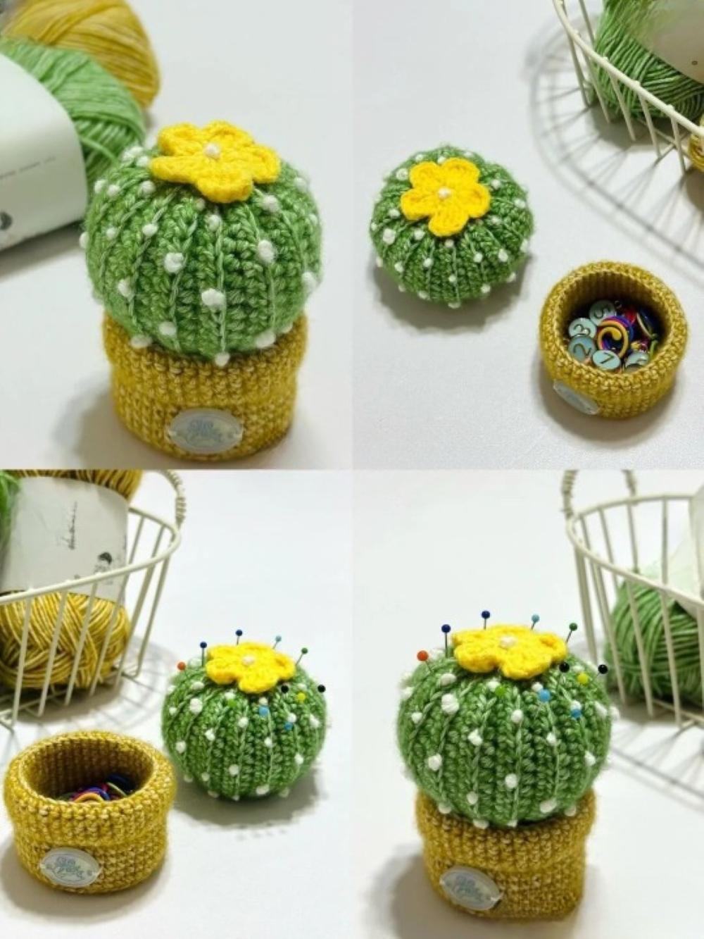 Cute Cactus Pincushion Crochet Pattern