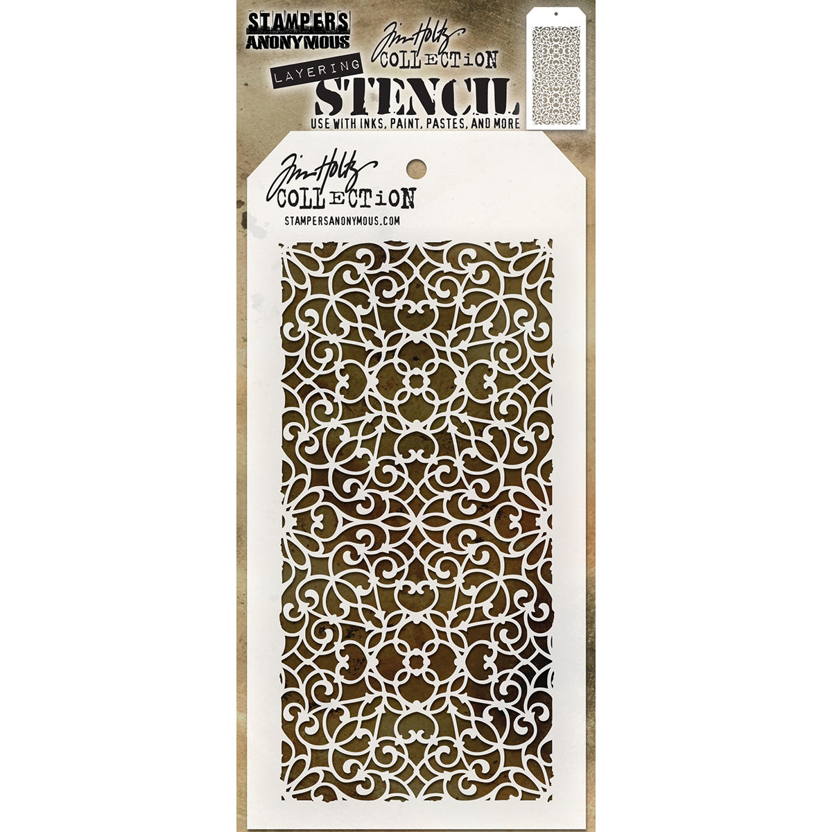 Stampers Anonymous Tim Holtz Layered Stencil 4.125"X8.5" - Ornate