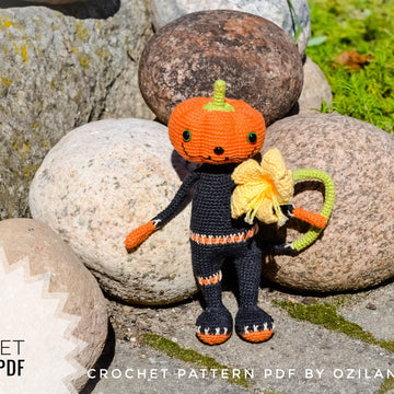 Mr Pumpkin amigurumi doll