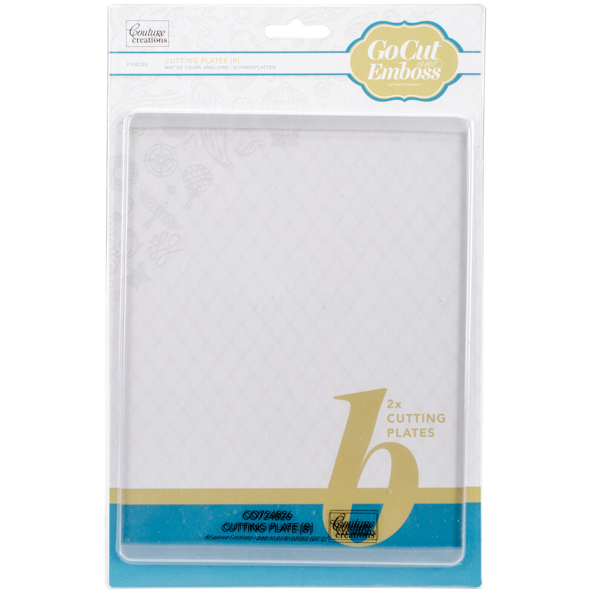 Artdeco Creations Couture Creations GoCut Adapters 2/Pkg - Cutting/Embossing Plates B, 5.875"X7.75"