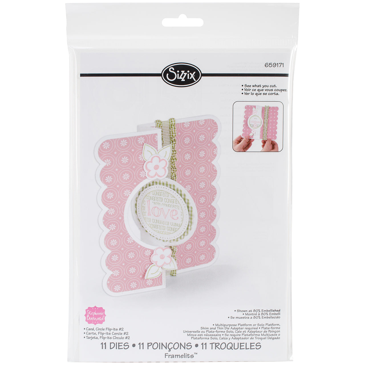 Sizzix Framelits Dies By Stephanie Barnard 11/Pkg - Circle #2 Flip-Its Card