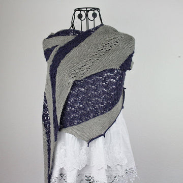 Asymmetrical Lace Triangle Shawl Knitting Pattern – PDF