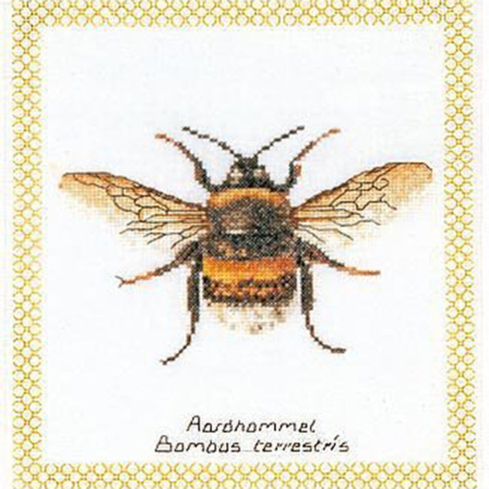 Thea Gouverneur Bv Bumble Bee Cross Stitch Kit - 20cm x 21cm