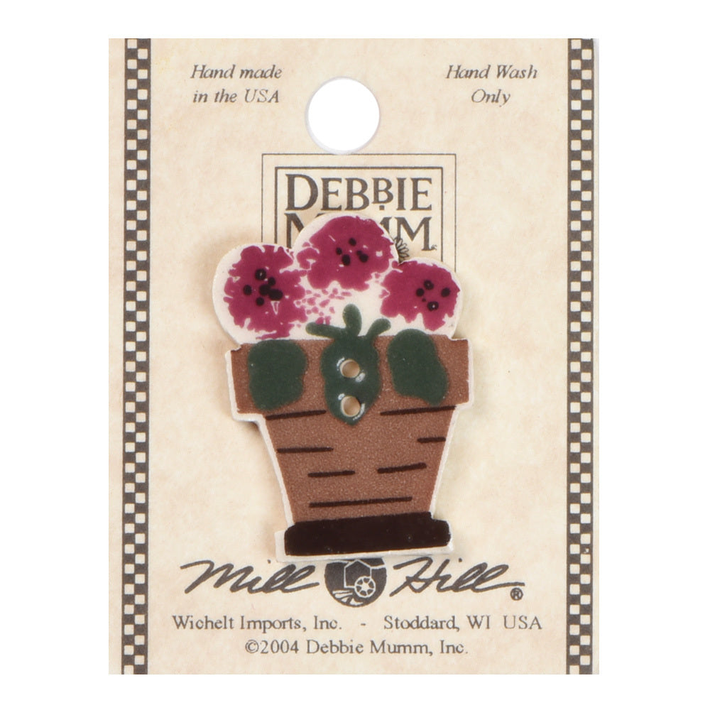 Mill Hill Button 43008 - Potted Geraniums