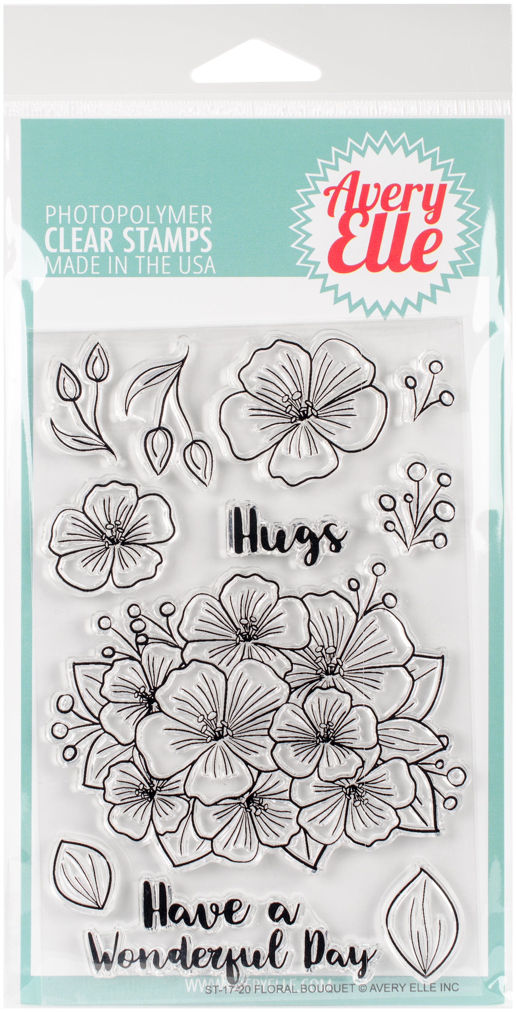 Avery Elle Clear Stamp Set 4"X6" - Floral Bouquet