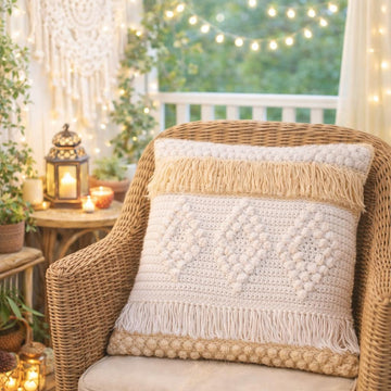 Cushion Pillow Cover Boho Tassel