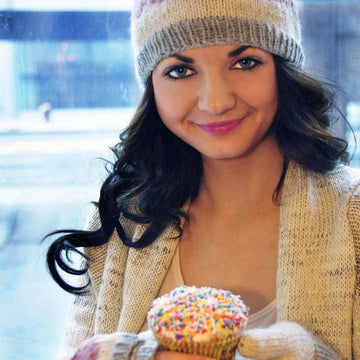 Sweeter Than a Cupcake Hat and Fingerless Mitten Set in Girls and Adult Sizes