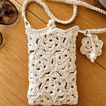 Mobile phone crossbody shoulder bag crochet pattern T32