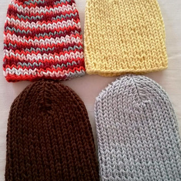 Simple Knit Hats for the Family