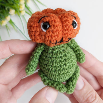 Crochet pumpkin man pattern, amigurumi doll halloween decor, easy crochet pattern