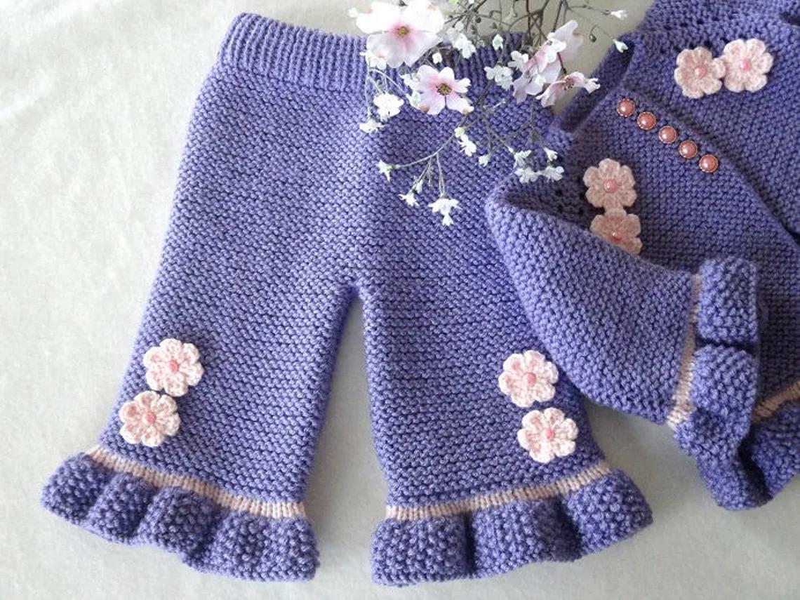 Knitting PATTERN Baby Pants Knitted Baby Pants Hailey