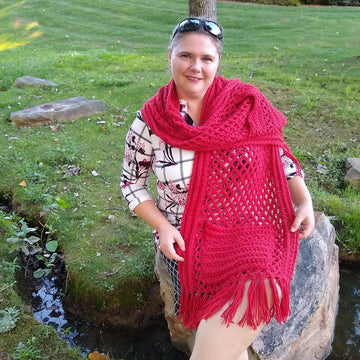 Flame Shawl with pockets