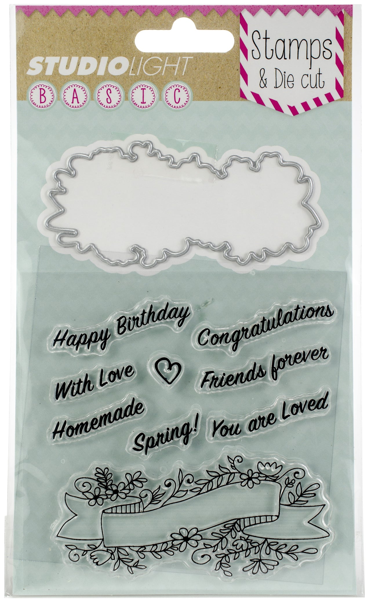 Studio Light Basic Stamp & Die Set - Sentiments