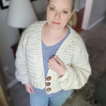 Cropped Crochet Cardigan