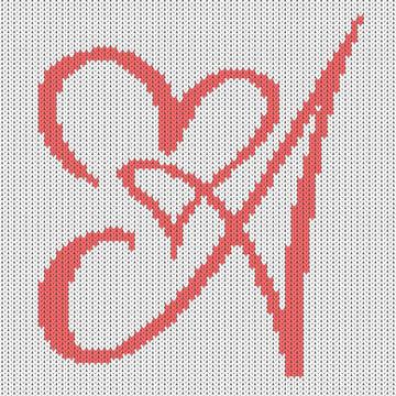 Calligraphy love letter A Knitting chart