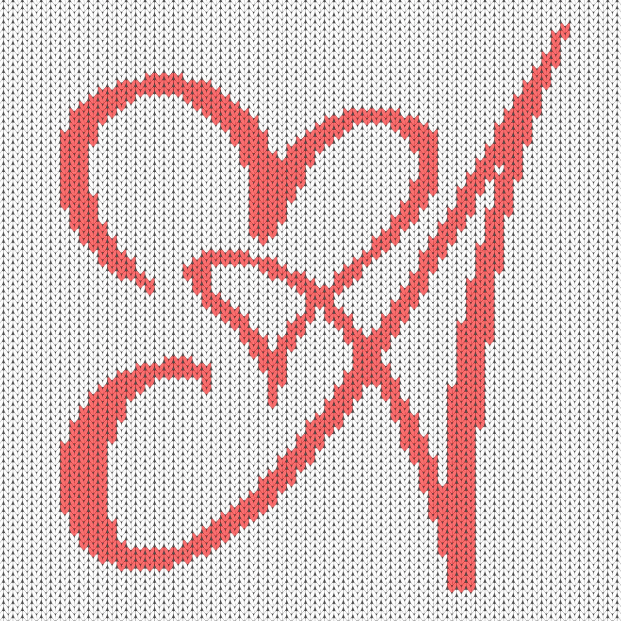 Calligraphy love letter A Knitting chart