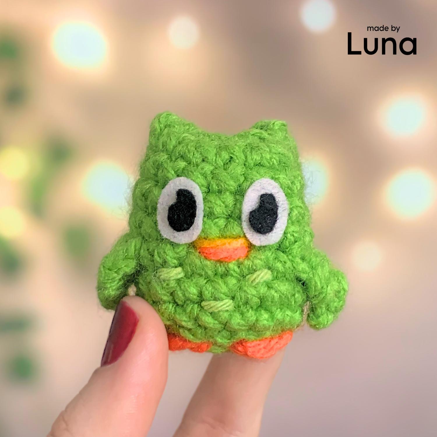Duolingo-inspired Owl Crochet Pattern | Keychain Amigurumi