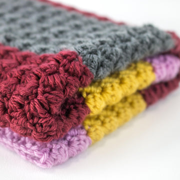 Fall Chic Sedge Stitch Crochet Blanket