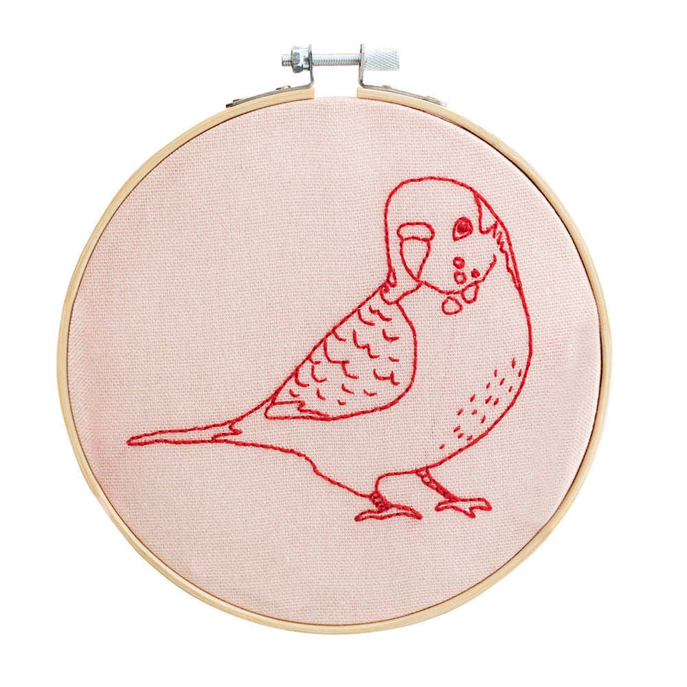 Cotton Clara Budgie Embroidery Kit - 15cm