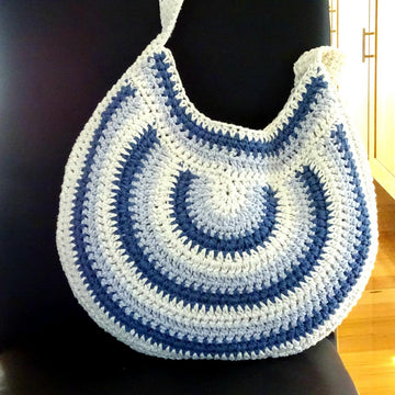 Crochet Striped Shoulder Bag