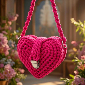 Crochet Heart Bag Pattern PDF + Video Tutorial – Shoulder Handbag