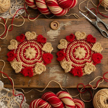 Crochet Heart Coaster Pattern | PDF + Video Tutorial