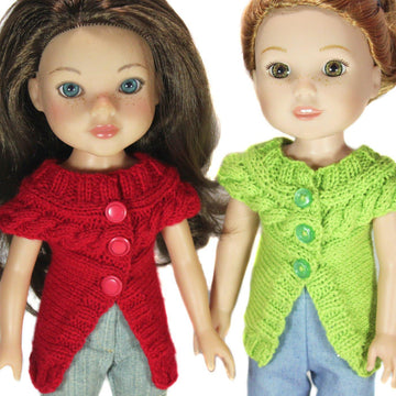 Cable Shrug for 14 to 14.5 inch Dolls
