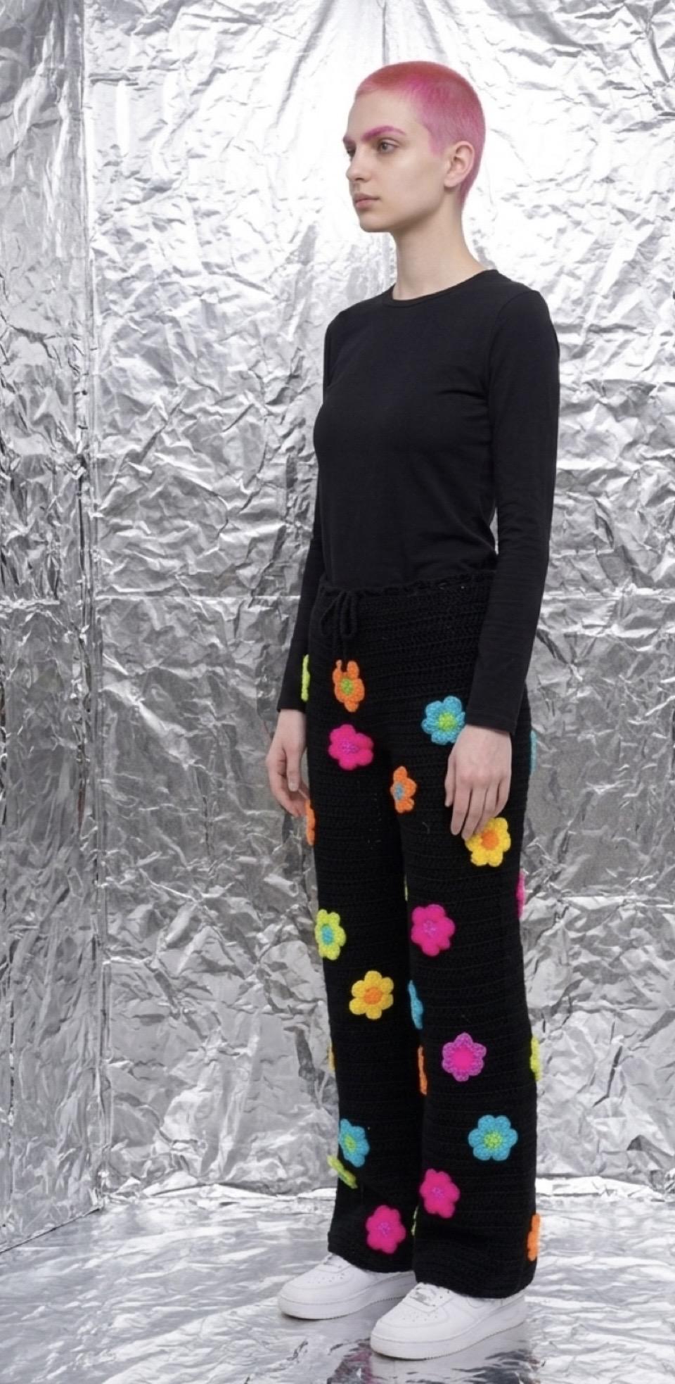Flared Crochet Trousers