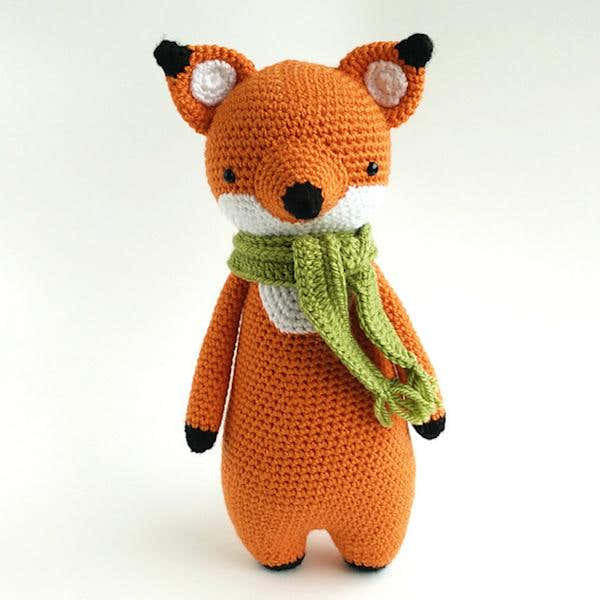Fox with Scarf Crochet Amigurumi Pattern