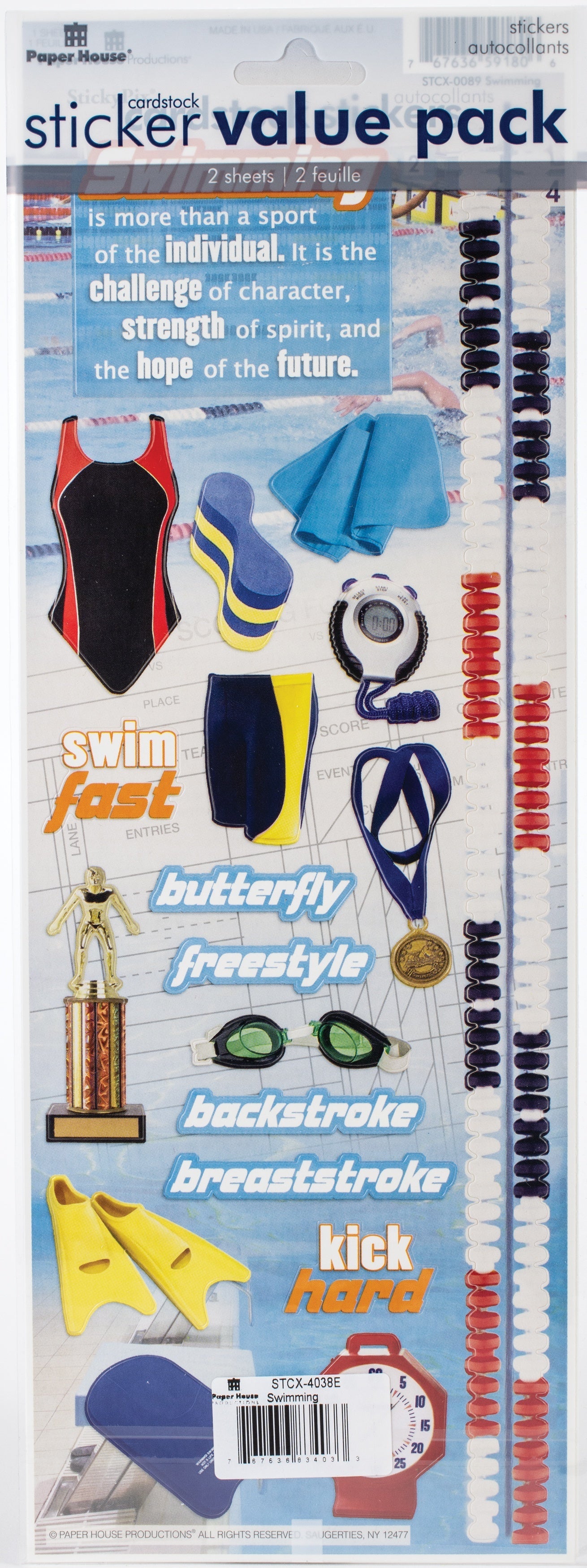 Paper House Cardstock Sticker 2/Pkg - Pools & Swimming