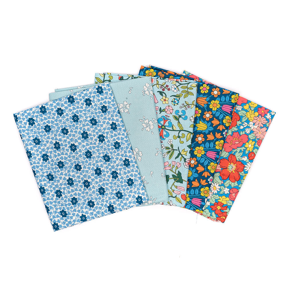 Liberty Flower Show Midsummer Fat Quarter Bundle - Blue Themed